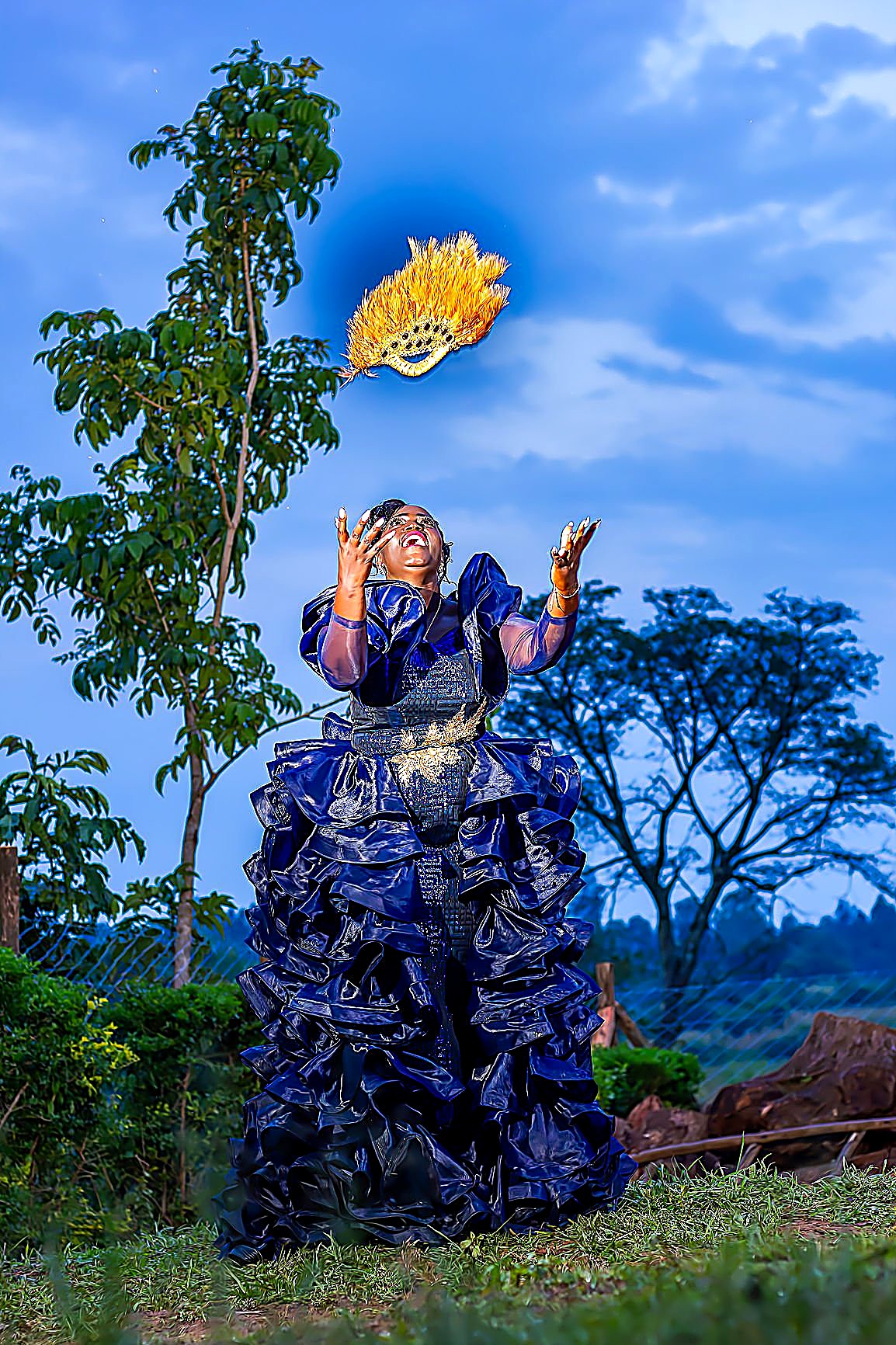 Dramatic blue gown shoot