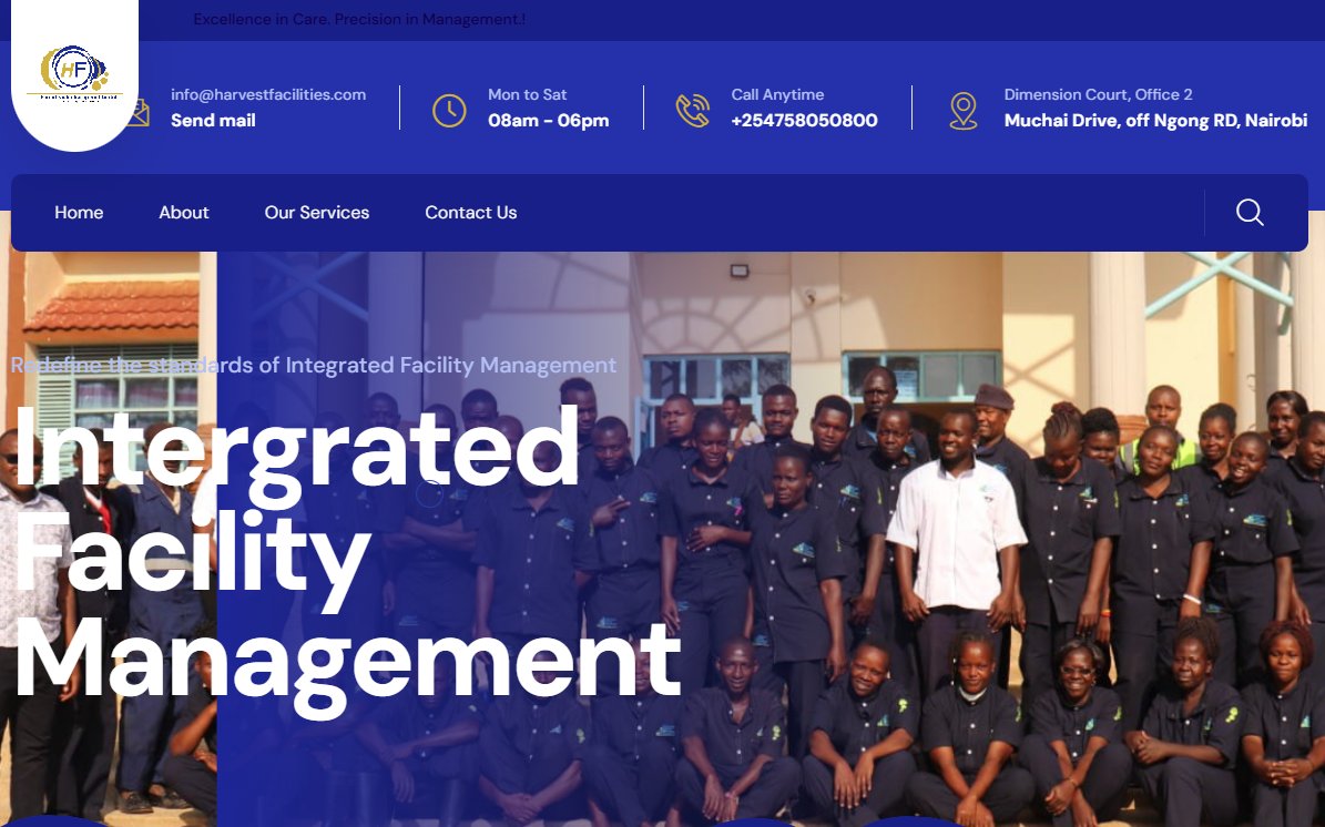 Harvest Facilities website screenshot